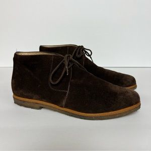 Ferragamo Dark Brown Suede Lace Up Chukka Ankle Boots Womens 6.5